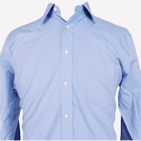 Stafford, easy care, cotton, broad cloth, dress shirt, light blue 17 1/2 - Picture 1 of 6